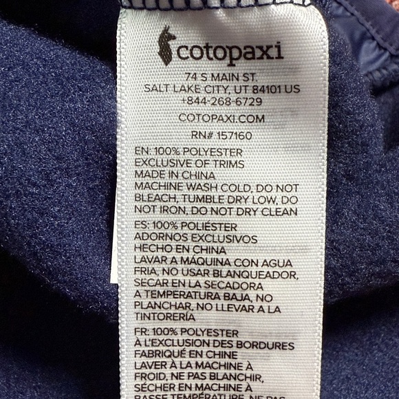 COTOPAXI Teca Fleece Full-Zip Jacket Navy Size Medium - Picture 14 of 15